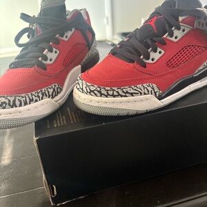 Jordan Kids Burgundy and Black Sneakers